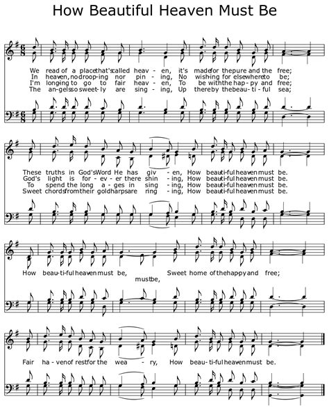 How Beautiful Heaven Must Be - Sheet music for Piano