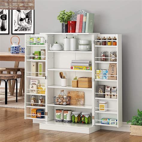 HOMEFORT 41" Kitchen Pantry, Farmhouse Pantry Cabinet, Storage Cabinet ...