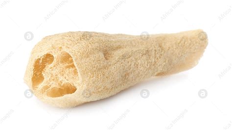 One natural loofah sponge isolated on white: Stock Photo | Download on Africa Images 796151