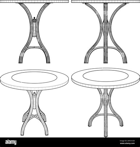 Round Coffee Table Vector. Illustration Isolated On White Background ...