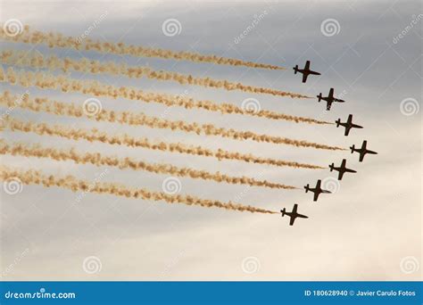 Planes Doing Stunts in the Sky in Spain Stock Photo - Image of italian ...