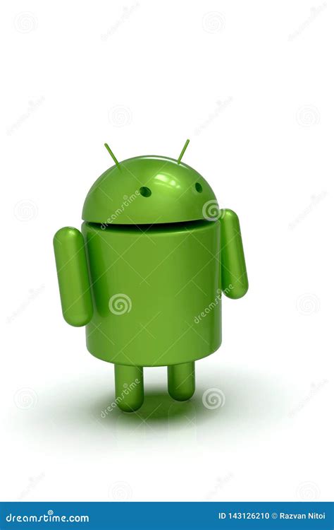 Android Logo Robot Character, 3D on Light Background Editorial Image - Illustration of ...