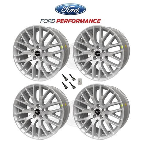 2015-2023 Ford Mustang OEM 19" Staggered Silver Wheels & TPMS Kit - Se ...