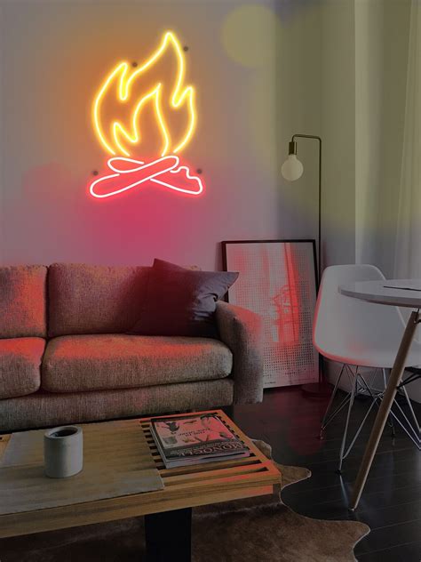 Fire Neon Sign Fire Led Sign Fire Light up Sign Bonfire | Etsy