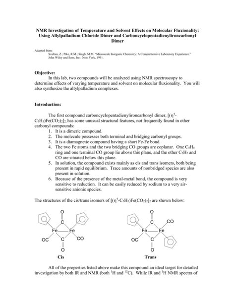 NMR Investigation of Temperature and Solvent Effects on Molecular