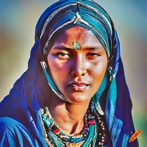 Portrait of a young tuareg woman in algeria on Craiyon