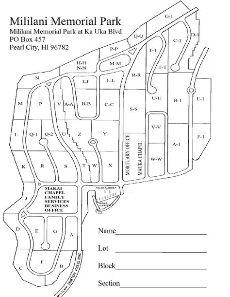 Mililani Memorial Park Map | Mililani Memorial Park & Mortuary ...