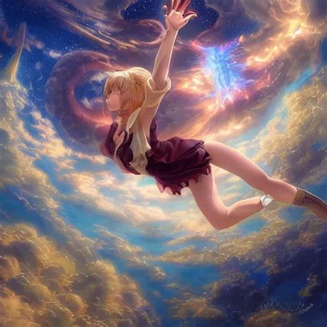 Anime girl falling out of the sky through a giant time | Stable Diffusion | OpenArt