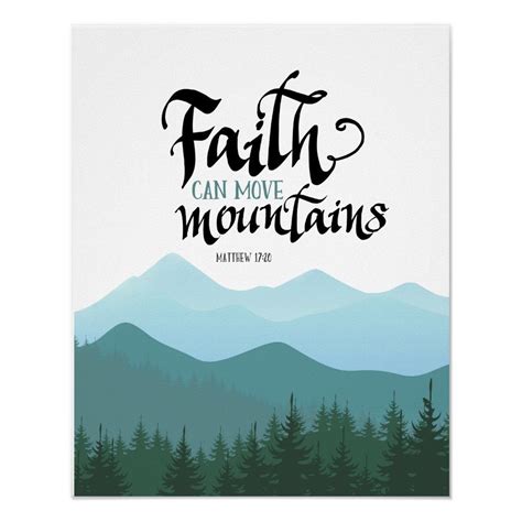 Faith Can Move Mountains Wall Decor Art Poster | Zazzle.com | Christian canvas paintings, Canvas ...