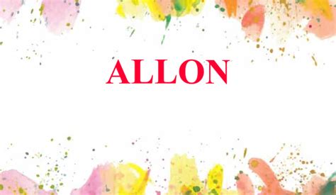 Allon Name Meaning