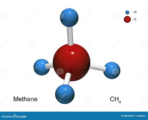 Isolated 3D Model Of A Molecule Of Methane Stock Illustration - Image ...