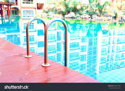 Grab Bars Ladder Swimming Pool Outdoor Stock Photo 460991380 | Shutterstock