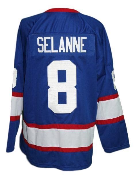 Custom Name # Winnipeg Jets Retro Hockey Jersey New Blue Selanne #8 Any ...