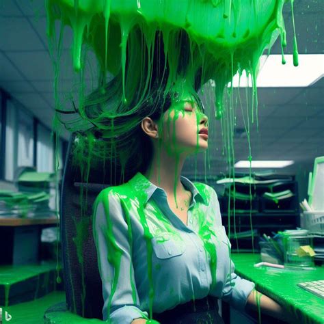 office lady green slime gunge by chryslerfire on DeviantArt