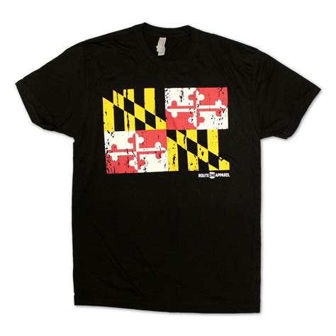 Maryland Flag Vintage Black Shirt – Route One Apparel