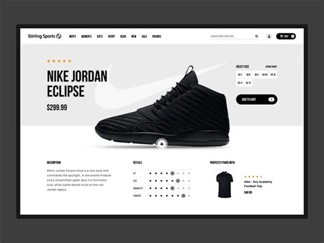 Sports Wear Website Redesign - Product Details White Version by Marius Naujokas on Dribbble