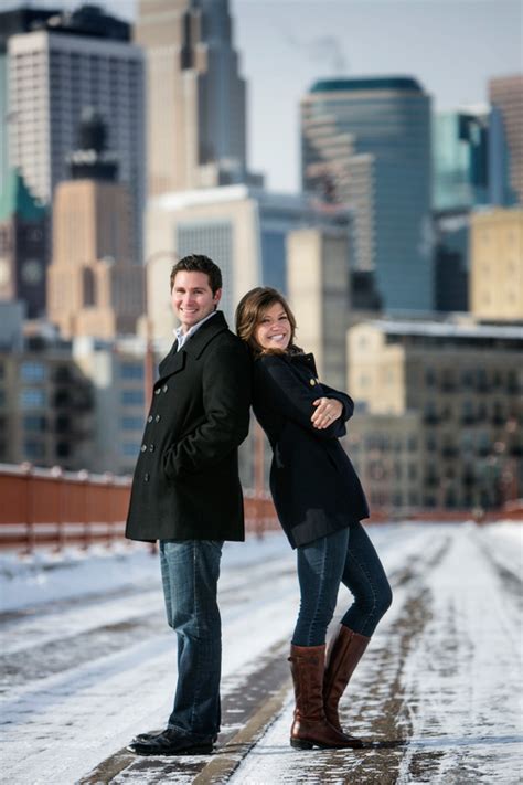 MPLS MN Photographer Stone Arch Bridge Winter Engagement Portraits