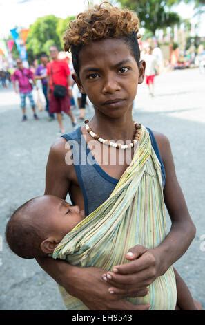 The Ati people are the original tribal people living on Panay island, The Philippines Stock ...