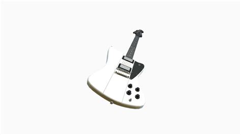 Firebird Electric Guitar 02 - White 3D Model by gsommer