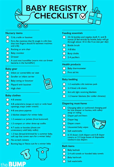 Baby Checklist: 64 Baby Essentials | Baby registry checklist, Baby ...