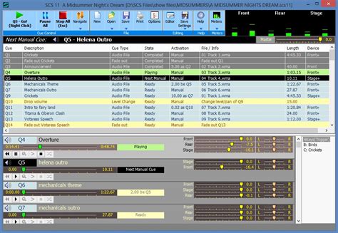 Show Cue System for theatre sound effects and music cues