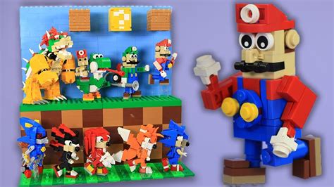 LEGO Mario + LEGO Sonic Custom Build Display | BRICK 101 Custom How To Build - YouTube