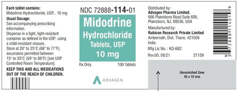 Midodrine - FDA prescribing information, side effects and uses