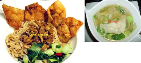 Karin's Recipe: Pangsit Goreng/Rebus (Fried/Boiled Wonton)