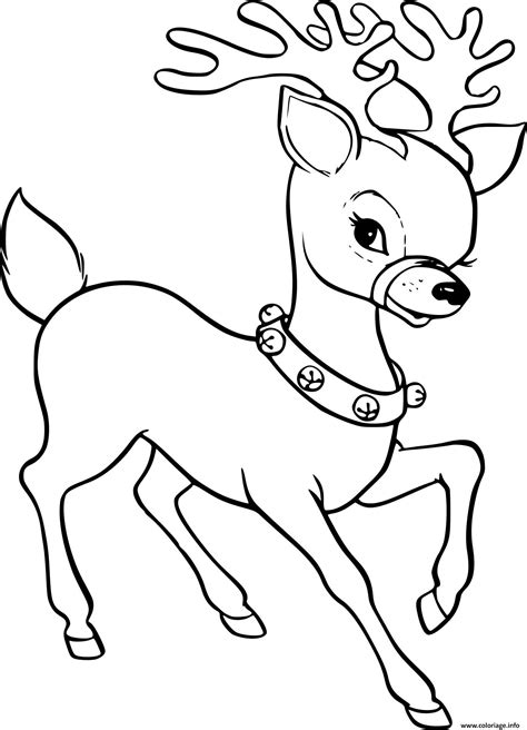 Coloriage Renne De Noel Femelle Dessin Renne De Noel à imprimer