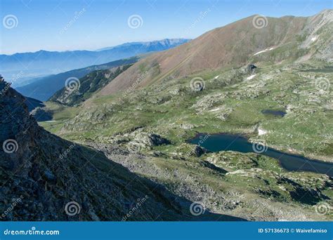 Lakes in Valley in Pyrenees Mountains Stock Image - Image of peak ...