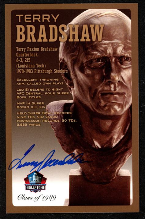 Terry Bradshaw Signed LE Football Hall of Fame 3.5x5.5 Postcard (Beckett COA) | Pristine Auction