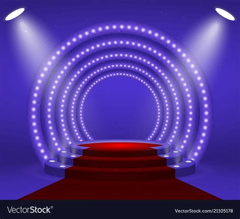 Stage with lights for awards ceremony Royalty Free Vector