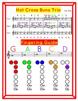 Hot Cross Buns Recorder Trio by Jenny's Music Store | TpT