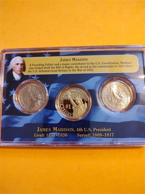 James Madison 3 Coin Dollar Set First Day of Issue Proof and - Etsy