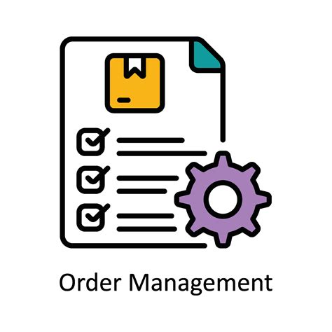 Order Management Vector Fill outline Icon Design illustration. Product ...