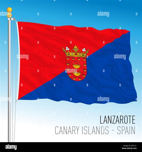 Lanzarote island flag, Canary Islands, Spain, vector illustration Stock Vector Image & Art - Alamy