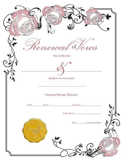 Renewal of Vows Certificate | Renewal idea for Daisy Wedding Summer theme | Pinterest | Marriage ...