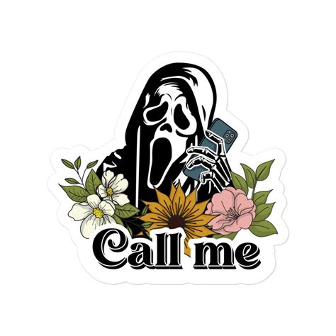 Scream Mask Stickers Ghostface Sticker Scary Movie Call Me | Etsy