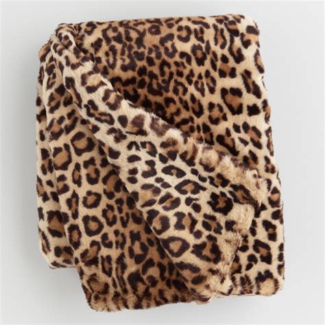 Leopard Print Faux Fur Throw Blanket by World Market | Faux fur throw blanket, Fur throw blanket ...