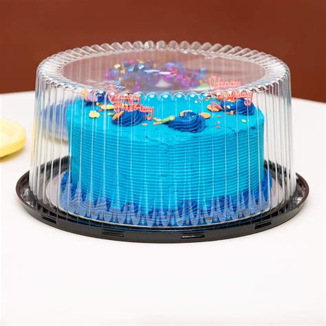 10-11" Plastic Disposable Cake Containers Carriers with Dome Lids and ...