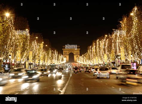 Champs Elysées during Christmas, at night. Paris, France Stock Photo - Alamy