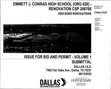 Additions & Renovations - Emmett Junior Conrad High School - Dallas ISD ...