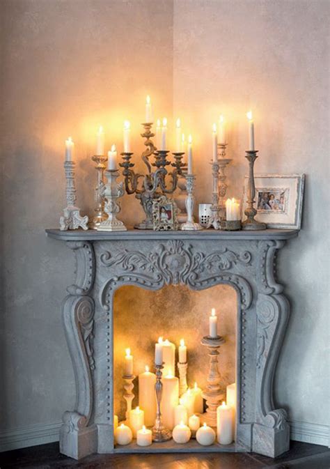 20 Romantic Fireplace Candle Ideas | HomeMydesign