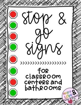 Stop and Go Signs for Classroom Centers and Bathrooms | TpT