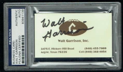 Walt Garrison Autographed Memorabilia | Signed Photo, Jersey, Collectibles & Merchandise