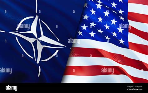 NATO and United States flags. 3D Waving flag design. United States NATO flag, picture, wallpaper ...