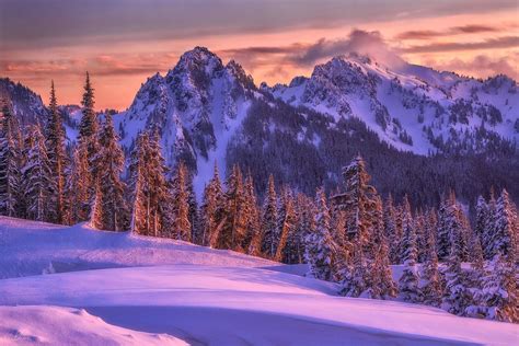 ***Winter Sunset (Mt Rainier National Park, Washington) by Candace Dyar on 500px | Nature ...