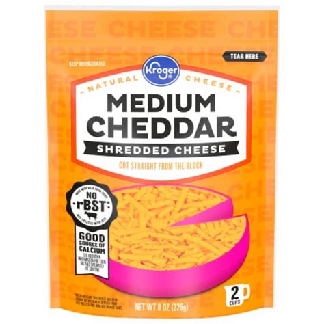 Kroger® Medium Cheddar Shredded Cheese, 8 oz - Kroger