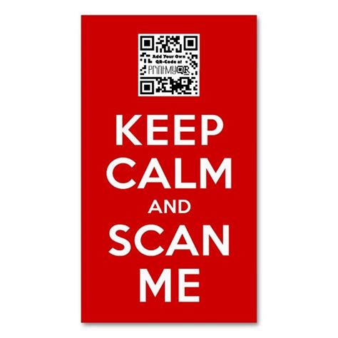 Keep Calm and Scan Me - Add your own QR-Code Double-Sided Standard Business Cards (Pack Of 100 ...