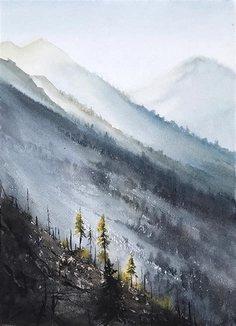 Mountain mist Painting by Eugenia Gorbacheva - Fine Art America